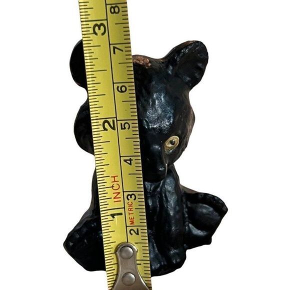 Vintage Black Bear Resin Googly Eyes Mini Figurine 2 1/2 Inches Tall - Picture 6 of 6